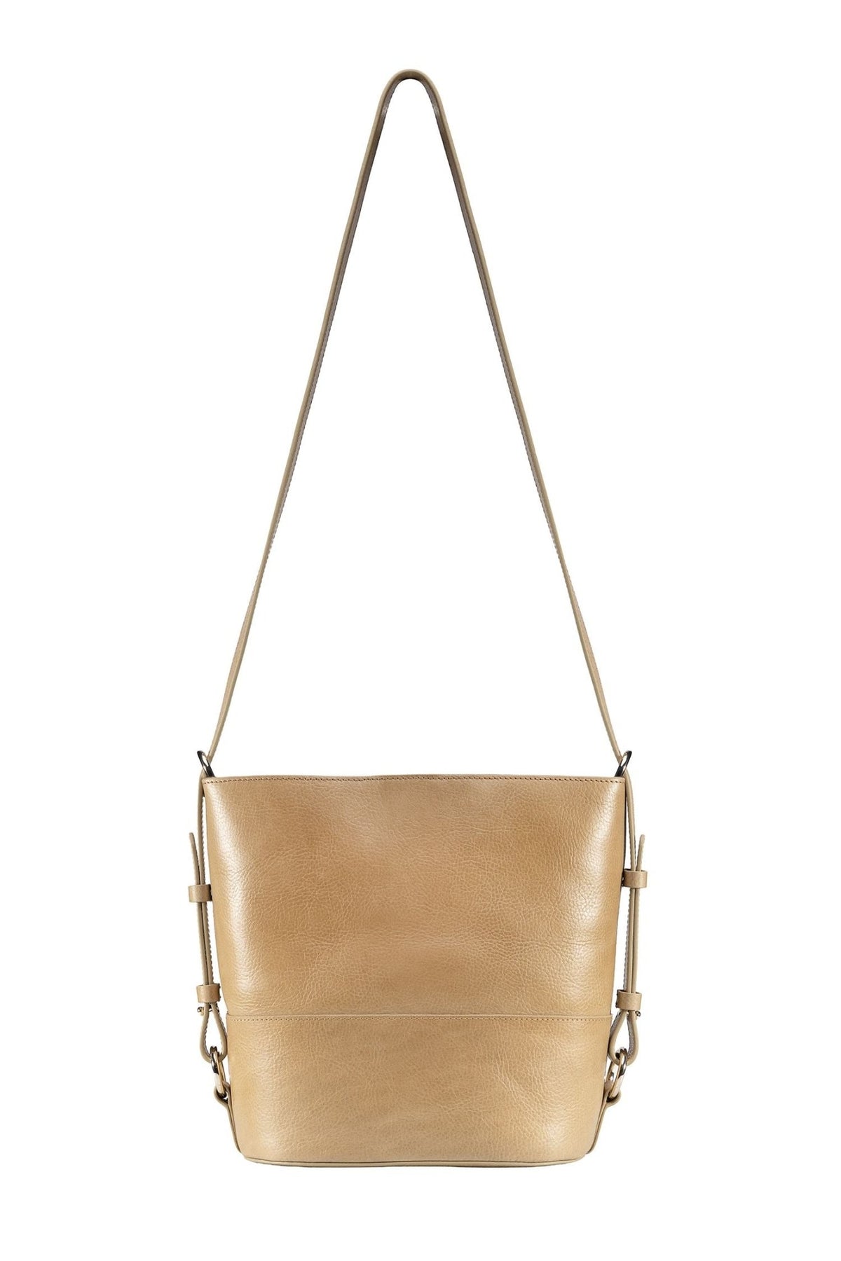 Solana Leather Bucket Bag - Sand - Ivy Cove Montecito