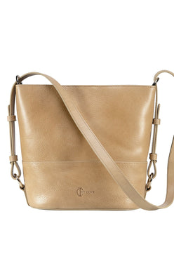 Solana Leather Bucket Bag - Sand