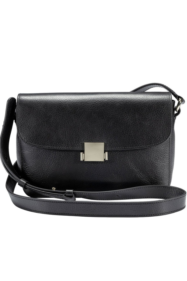 Tide Leather Crossbody Bag - Black
