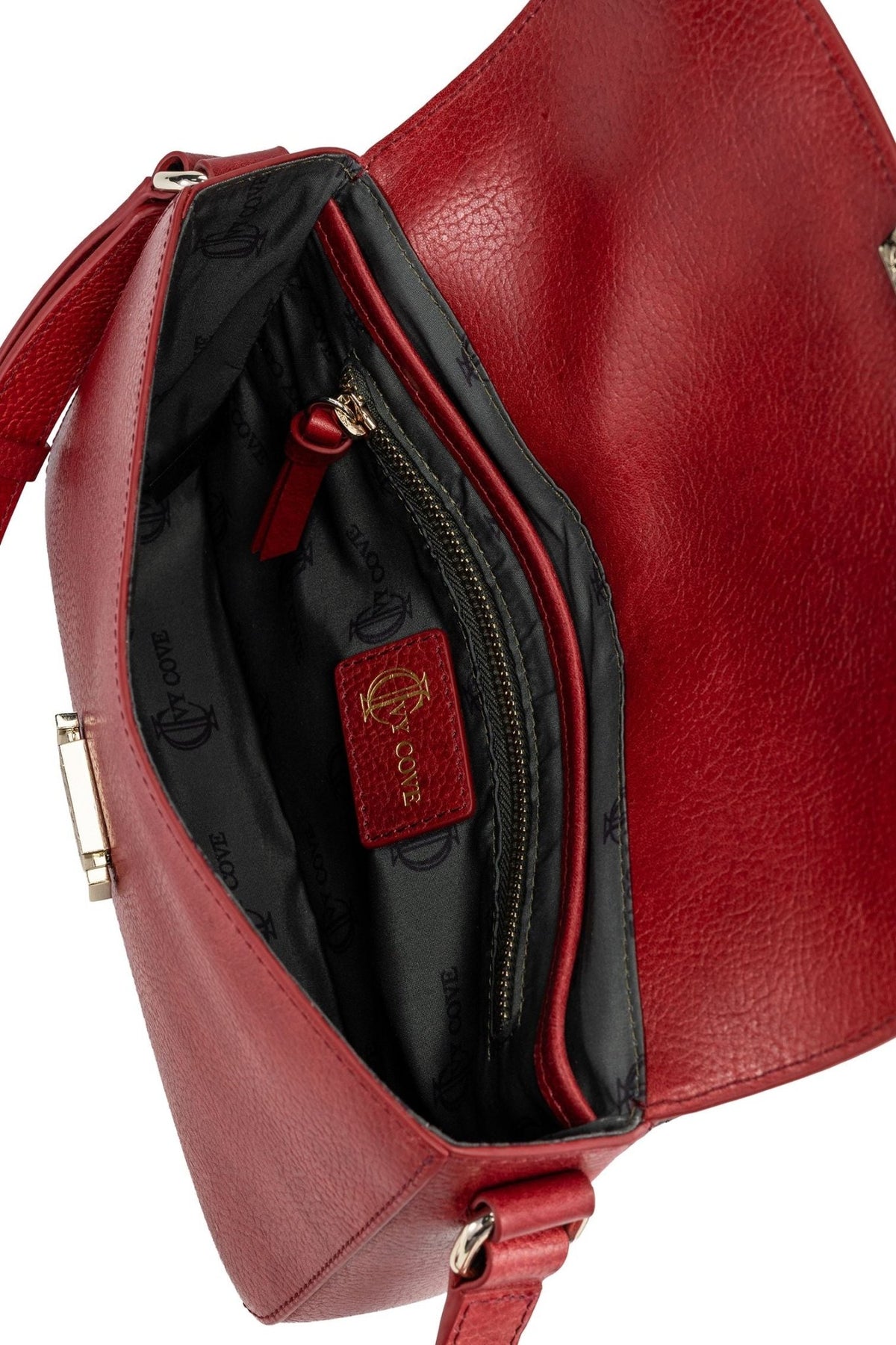 Tide Leather Crossbody Bag - Red - Ivy Cove Montecito