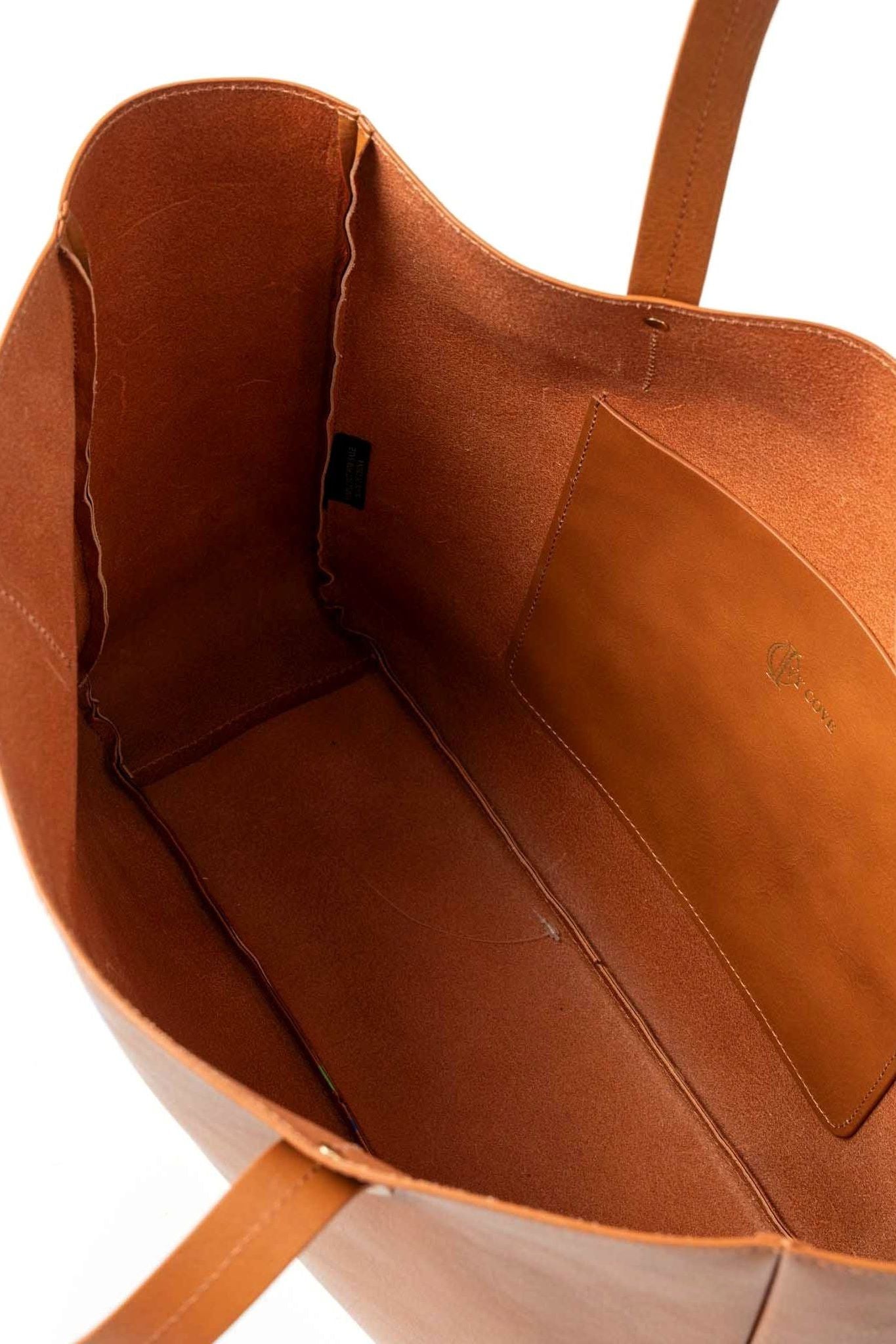 Large Leather East West Tote Bag - Ivy Cove Montecito