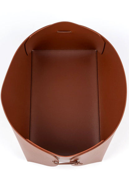 Edgecliff Leather Basket - Ivy Cove Montecito