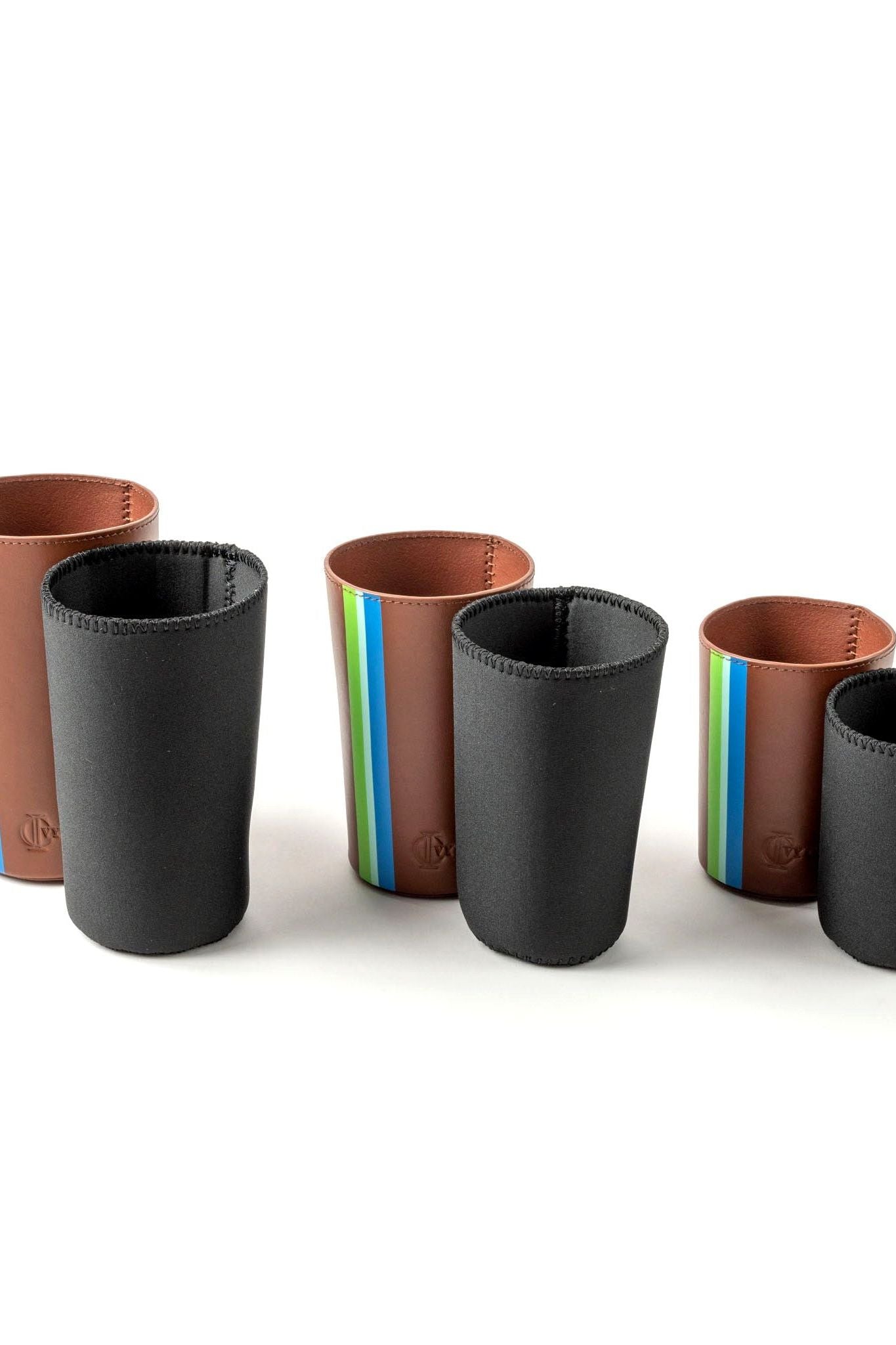 Madison Leather Drink Coozies - Ivy Cove Montecito