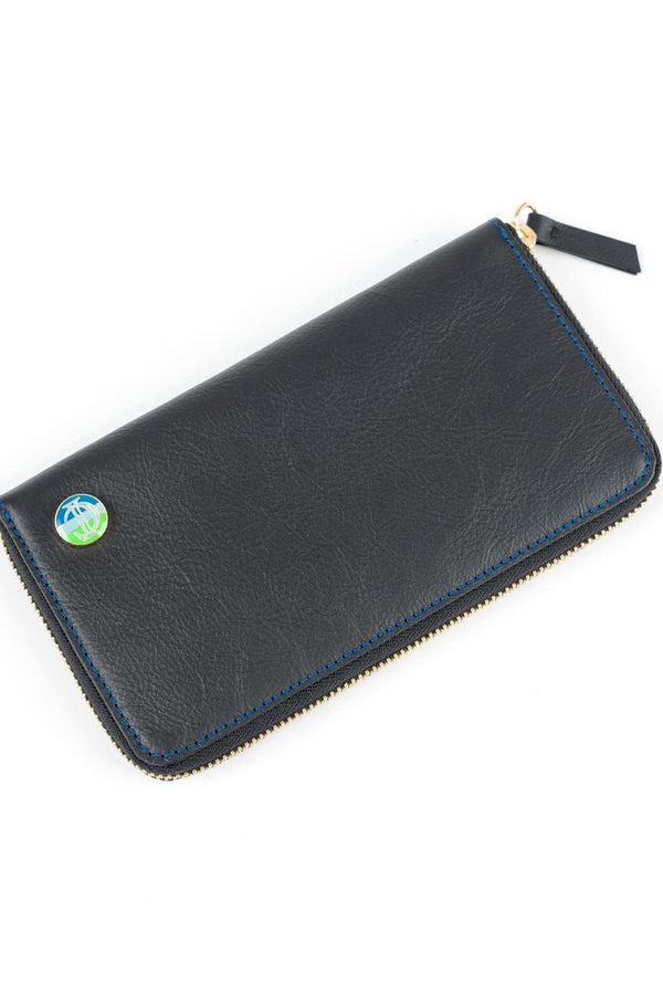 Midnight Leather Zip Wallet