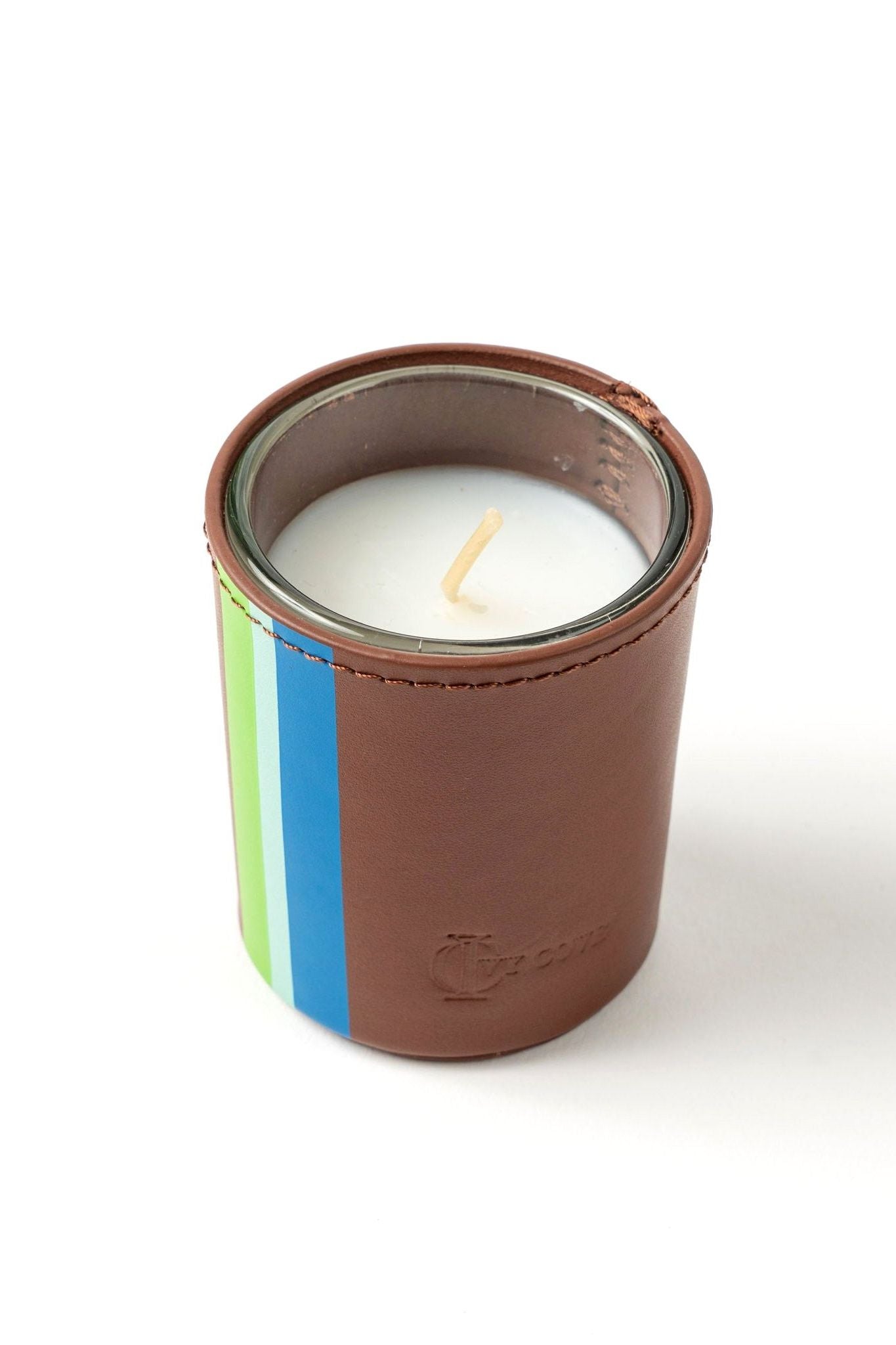 Saranac Leather Candle Holder - Ivy Cove Montecito