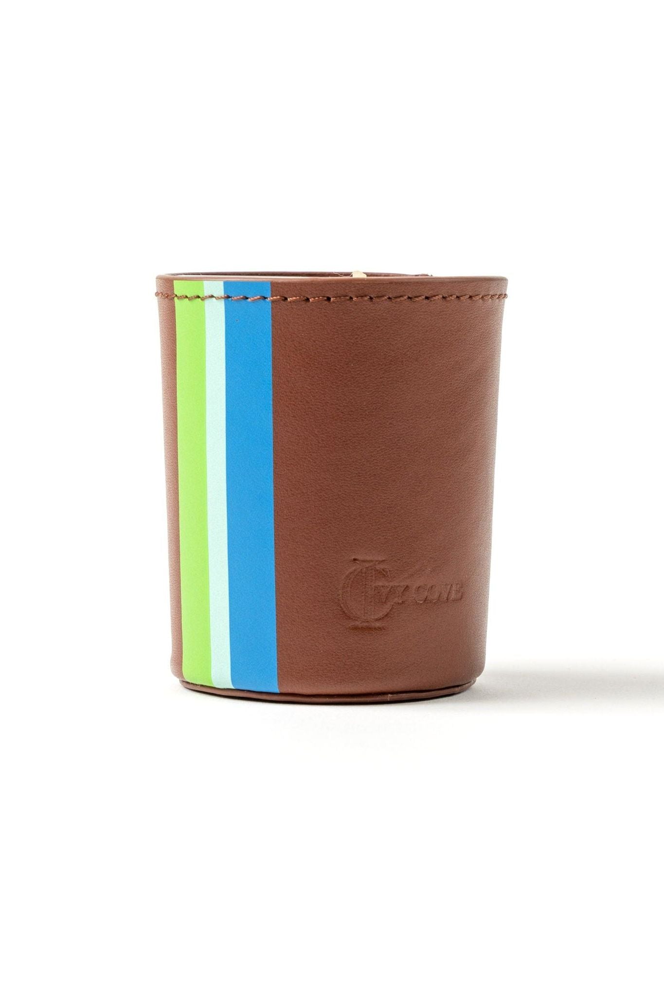 Saranac Leather Candle Holder - Ivy Cove Montecito