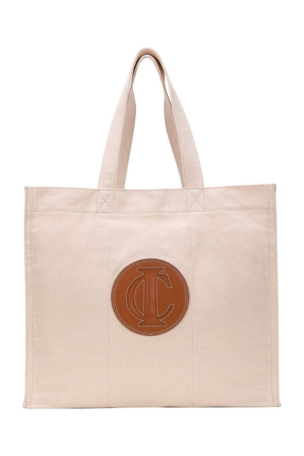 Terre Canvas Market Tote Bag – Leather Logo